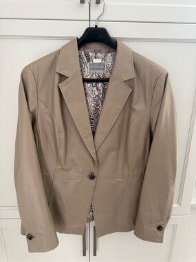 Genuine leather blazer jacket